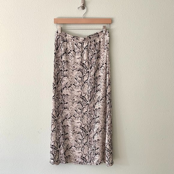 Reformation Bea Skirt Neutral Snake in Size 4 - Picture 3 of 6